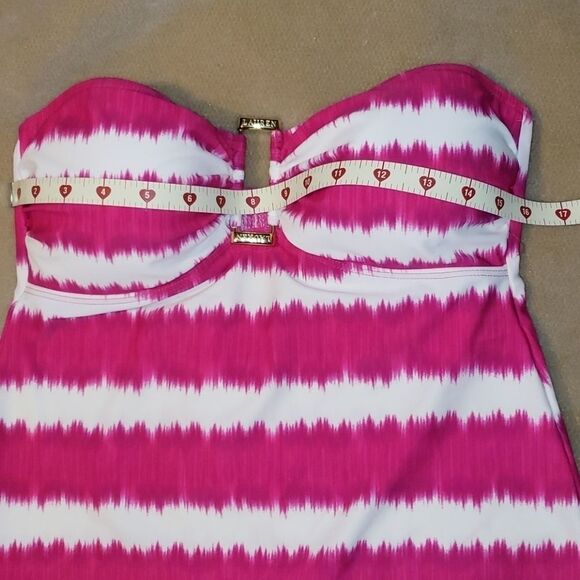 Lauren Ralph Tie‎ Dye Tankini Swimsuit Pink White 8 - Picture 7 of 9